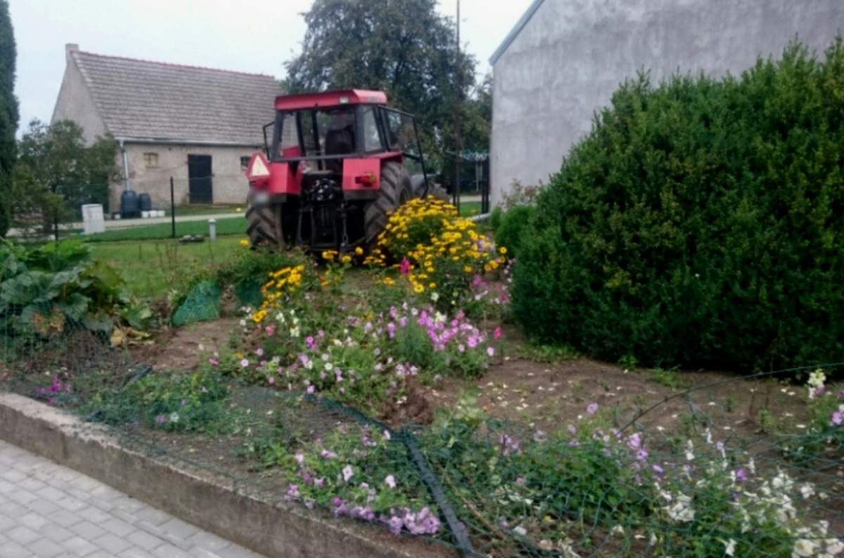 Pijany traktorzysta zniszczył ciągnikiem płot i ogród sąsiada